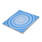 Weiße und blaue Spirale Fliese (Seite)