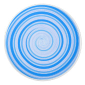 Weiße und blaue Spirale Keramikknauf (Vorderseite)