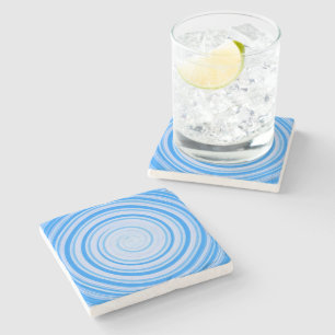 Weiße und blaue Spirale Steinuntersetzer