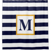 Weiße und blaue Streifen Duschvorhang (Vorderseite)