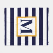 Weiße und blaue Streifen Fleecedecke (Vorderseite (Horizontal))