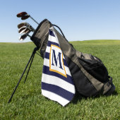 Weiße und blaue Streifen Golfhandtuch (Gras)