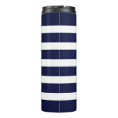 Weiße und blaue Streifen und Anker Thermosbecher (Rückseite)