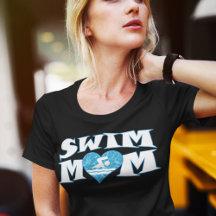 Weiße und blaue Swim-Mama mit Herz Niedlichen Frau