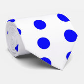 Weiße und blaue Tupfenkrawatte Krawatte (Gerollt)