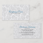 Weiße und blaue Vintage Blütendörfchen Visitenkarte (Vorne/Hinten)