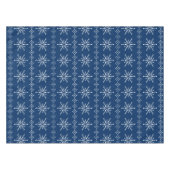 Weiße und blaue Weihnachtsschneeflocken Tischdecke (Vorderseite (Horizontal))