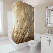 Weiße und braune Blumentextilien Duschvorhang (Beispiel)