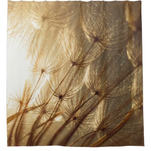 Weiße und braune Blumentextilien Duschvorhang (Vorderseite)