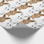 Weiße und braune Kaninchen Geschenkpapier (Ecke)