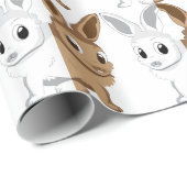 Weiße und braune Kaninchen Geschenkpapier (Rolleneckpunkt)