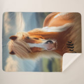 Weiße und braune Pferde Sherpadecke (Vorderseite (Horizontal))