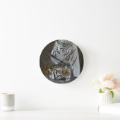 Weiße und braune Tiger Runde Wanduhr (Zuhause)