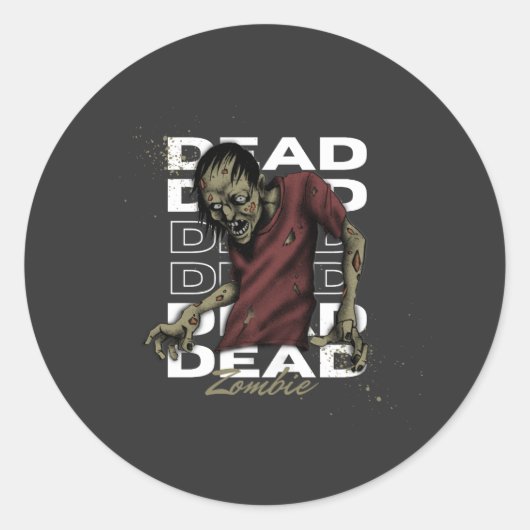 Weiße und braune Zombie-Sticker Runder Aufkleber (Vorderseite)