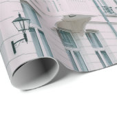 WEISSE UND BROWNE GEBÄUDE GESCHENKPAPIER (Rolleneckpunkt)