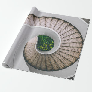 WEISSE UND BROWNE KONKRETE SPIRALSTÄTTEN GESCHENKPAPIER