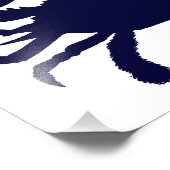 Weiße und dunkelblaue Krabbe Fotodruck (Ecke)