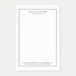 Weiße und dunkelblaue Punktmuster Post-it Klebezettel