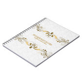 Weiße und elegante Goldtöne, Blütenrahmen 2 Notizblock (Linke Seite)