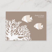 Weiße und Elfenbein-tropische Fischsitzkarte Platzkarte (Rückseite)