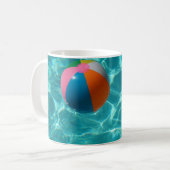 Weiße und farbenfrohe Beachball Kaffeetasse (Vorderseite Links)