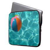 Weiße und farbenfrohe Beachball Laptopschutzhülle (Vorderseite Links)
