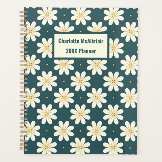 Weiße und gelbe Blume Planer (Vorderseite)