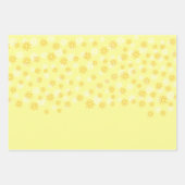 Weiße und gelbe Blumen auf Pastellgelb Geschenkpapier Set (Vorderseite 3)
