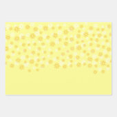 Weiße und gelbe Blumen auf Pastellgelb Geschenkpapier Set (Vorderseite 2)