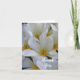 Weiße und gelbe Blumen Danke Karte