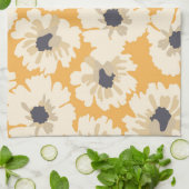 Weiße und gelbe Blumenmuster Geschirrtuch (Gefaltet)