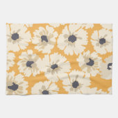 Weiße und gelbe Blumenmuster Geschirrtuch (Horizontal)