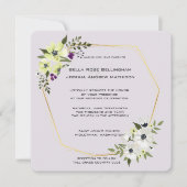 Weiße und gelbe Blüte mit Goldhochzeit Einladung (Vorderseite)