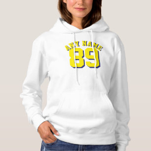 Weiße und gelbe Erwachsene   Sports Jersey Design Hoodie