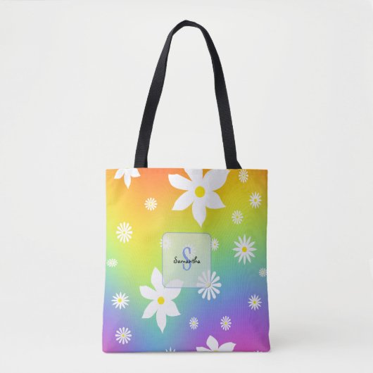 Weiße und gelbe Gänseblümchen Tasche (Vorderseite)