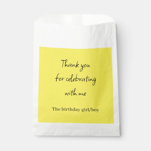 weiße und gelbe Gefälligkeitstasche  Geschenktütchen (Vorderseite)