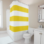 Weiße und gelbe horizontale Streifen Duschvorhang (Beispiel)