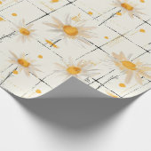 Weiße und gelbe Milchsorten - rustikaler Karierter Geschenkpapier (Ecke)