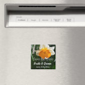 Weiße und gelbe Narzelle Save the Date-Blume Magnet (In Situ (Geschirrspüler))