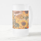 Weiße und gelbe Sonnenblumen #3 - Mattglas Bierglas (VorderseiteRechts)