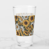 Weiße und gelbe Sonnenblumen #4 Glas (Rückseite)