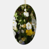 Weiße und gelbe Stiefmütterchen Keramikornament (Rechts)