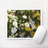 Weiße und gelbe Stiefmütterchen Mousepad (Mit Mouse)