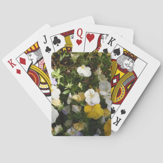 Weiße und gelbe Stiefmütterchen Spielkarten (Rückseite)
