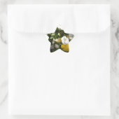 Weiße und gelbe Stiefmütterchen Stern-Aufkleber (Tasche)