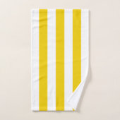 Weiße und gelbe vertikale Streifen Badhandtuch Set (Handtuch)