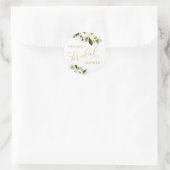 Weiße und goldblütige Brautparty-Liebesmarken Runder Aufkleber (Tasche)