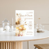Weiße und goldblütige Rustikale Moderne Hochzeit G Einladung