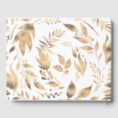 Weiße und goldene Blätter Elegante Hochzeit im Her Gästebuch (Rückseite)