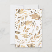 Weiße und goldene Blätter Hochzeitsrabatte RSVP Karte (Rückseite)
